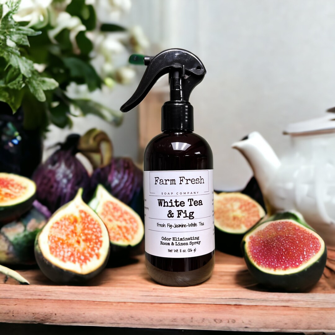 White Tea & Fig Room and Linen Spray, Odor Eliminating Spray, White Tea and Fig Air Freshener