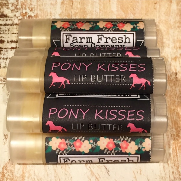 Pony Kisses Lip Butter, Horse Lover Gift, Lip Balm, Horse Chapstick, Vegan Lip, Natural Lip Balm, Organic
