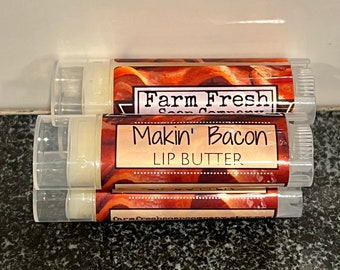 Bacon Lip Butter, Vegan Lip Balm Chapstik, Mens Lip Balm, Funny Lip Balm, Bacon Lip Balm