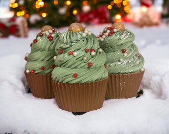 Christmas Tree Cupcake Soap