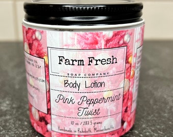 Pink Peppermint Twist Lotion, Peppermint Cotton Candy Lotion