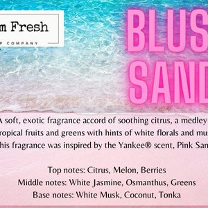 Blush Sands Candle, Pink Sand Candle, Tropical Summer Candle, Citrus Tropical Musk Candle image 3