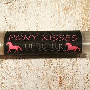 Pony Kisses Mantequilla labial, Regalo amante de los caballos, Bálsamo labial, Chapstick de caballo, Labio vegano, Bálsamo labial natural, Orgánico imagen 4