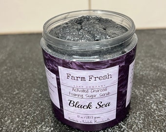 Black Sea Charcoal Foaming Sugar Scrub, Activated Charcoal Scrub