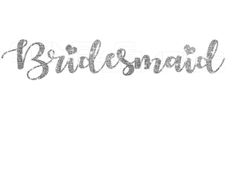 Bridesmaid Silver Glitter Iron on Transfer, Bridesmaid Iron On, Bride
