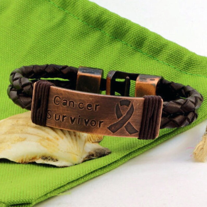 Custom Copper Medical Id Bracelet for Dad Mens Leather Etsy