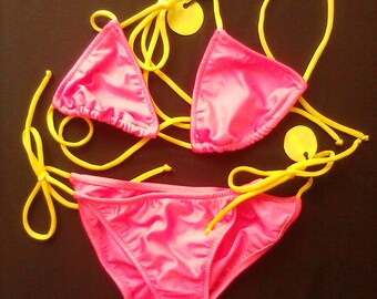 Neon pink bikini | Etsy