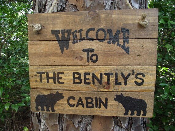 Personalized Cabin Sign Cabin Name Sign Rustic Wood Sign Etsy