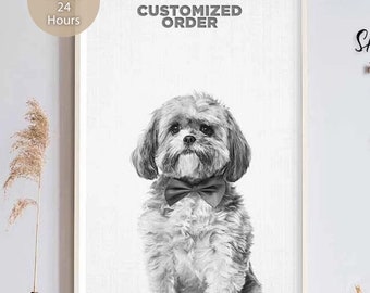 Pet Lover Gift, Dog Portrait Custom, Dog Art, Sympathy Gift, Custom Pet Memorial, Custom Dog Portrait Digital, Custom Art, Digital Dog