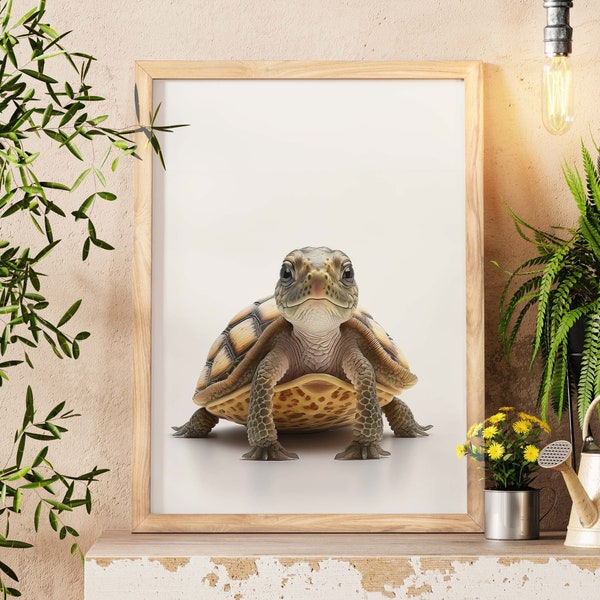 Baby Turtle Art Print, Turtle Lover Gift, Boy Nursery Decor, Baby Boy Gift, Beach House Decor, Bathroom Decor, Office Decor, Kids Wall Art