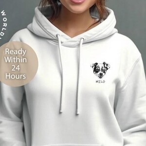 Personalized Dog Hoodie, Custom Dog Portrait Hoodie, Personalized Cat Hoodie, Unisex Personalized Pet Hoodie Dog Mom Gift