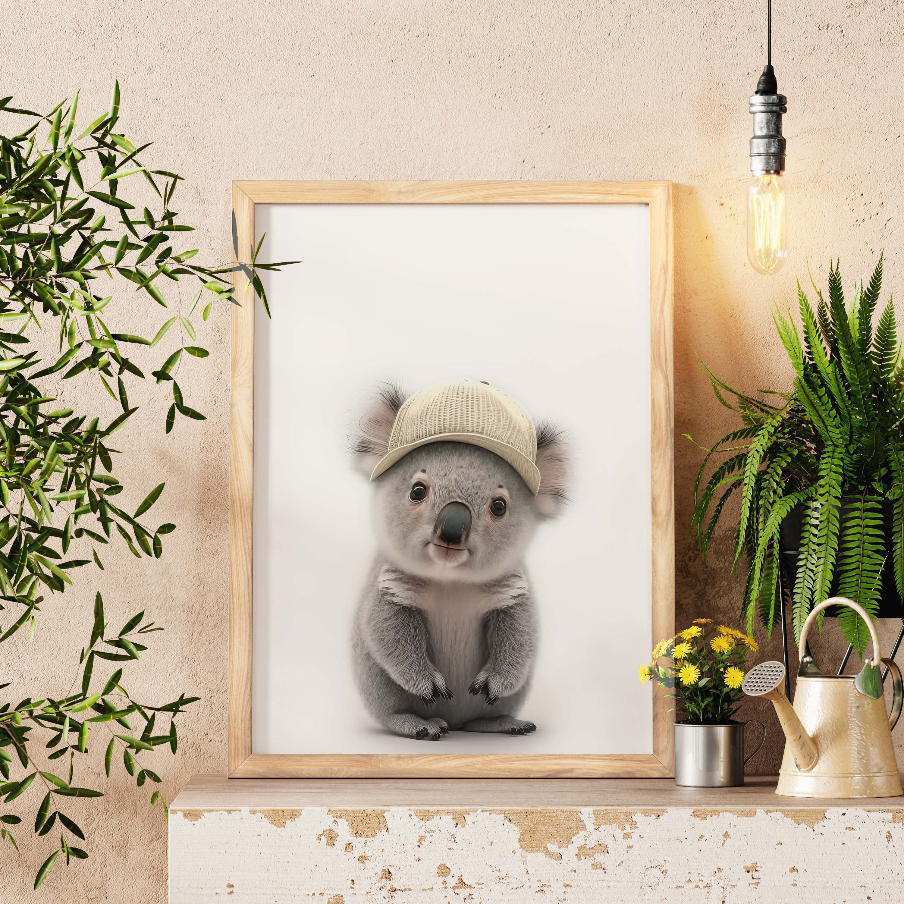 Koala Bear Jungle Nursery Decor, Minimalist Art, New Home Gift, Woodland  Nursery, Bedroom Wall Art, Room Decor Aesthetic, Baby Boy Gift 