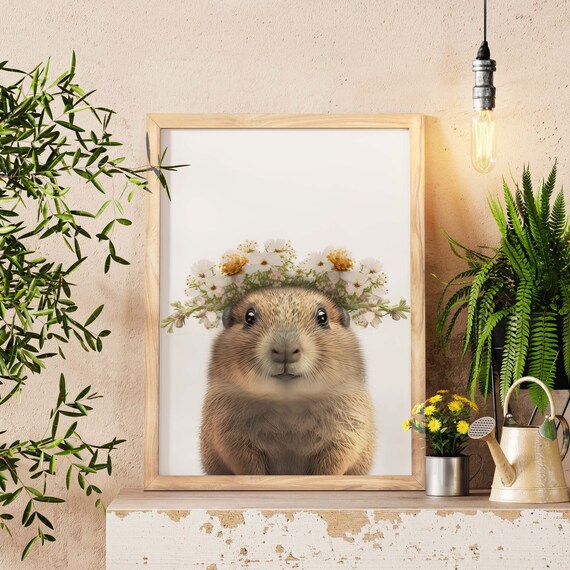 Brown Marmot Art Print Baby Marmot Nursery Wall Art Woodland Animals Prints Baby Shower Gift Nursery Wall Decor Baby Room Decor Etsy UK
