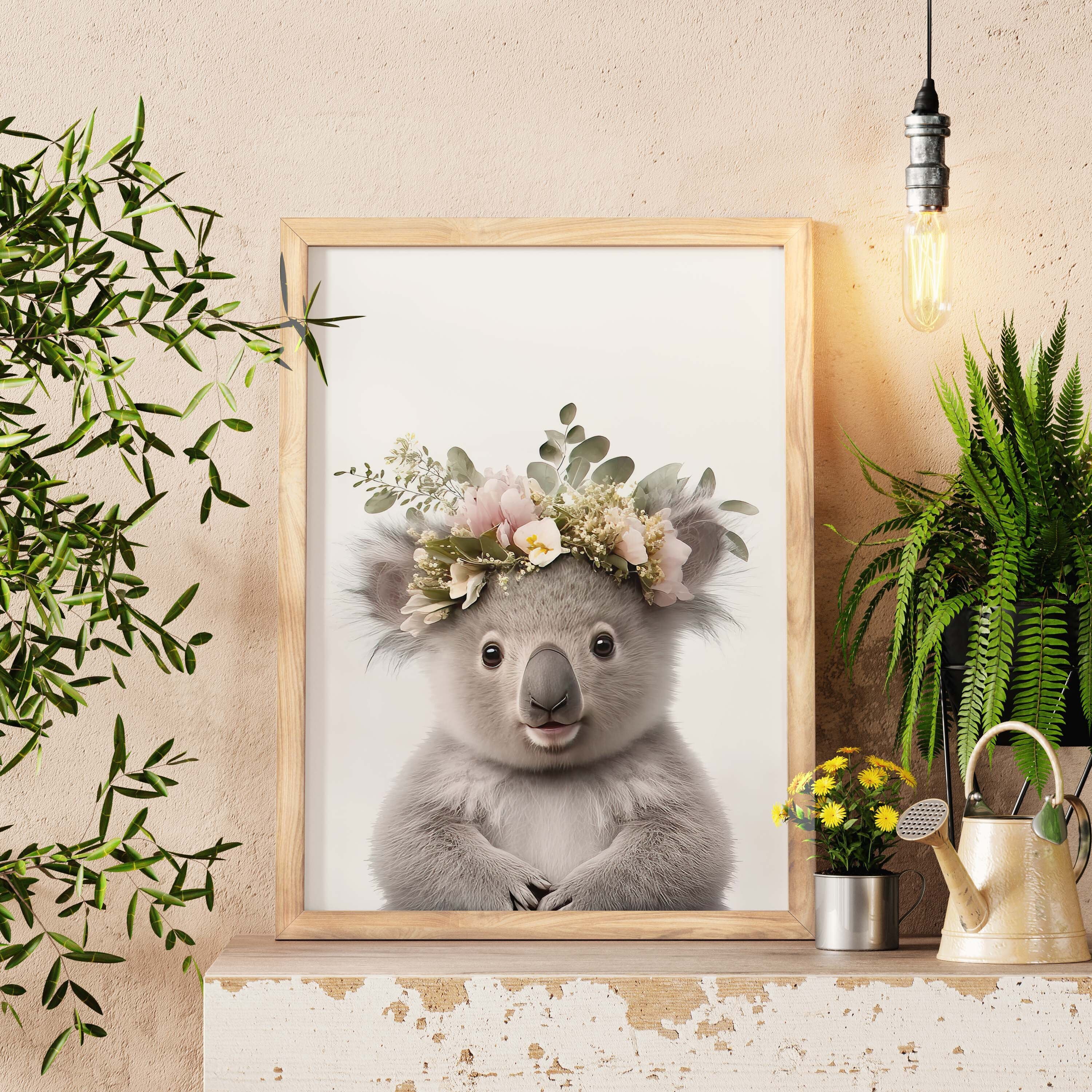 ZALORD Canvas wall art Colorful watercolor graffiti animal Koala Paintings  Posters and Prints Pictures For Living Room Home Decor 15.7x23.6(40x60cm)  Frameless : : Home & Kitchen