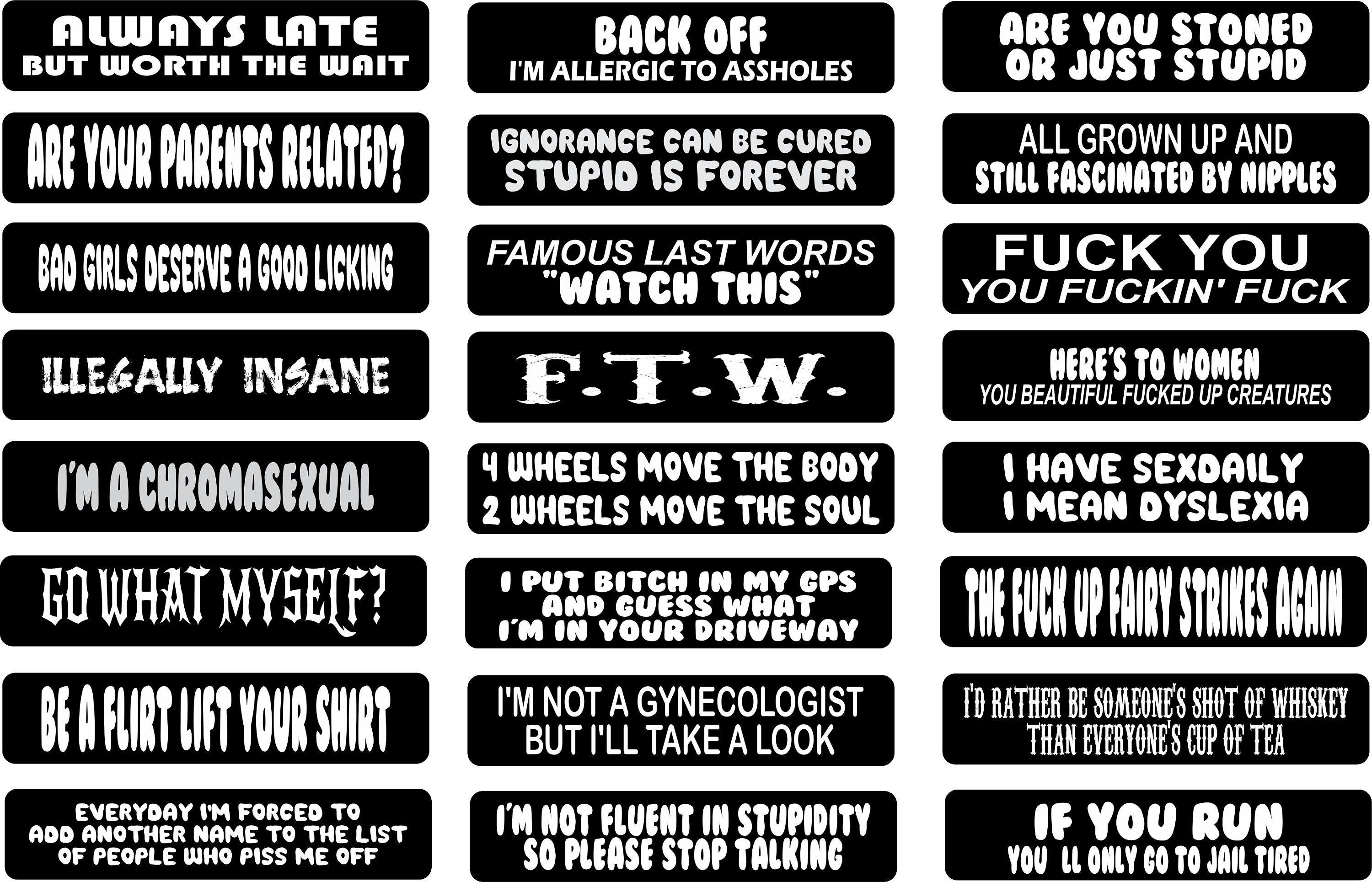 Motorcycle Helmet Stickers 24 Pack funny rude helmet stickers Etsy