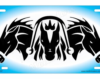 Three Horse Heads License Plate LP2197