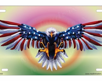 Eagle with American Flag Wings Novelty Front License Plate LP2193