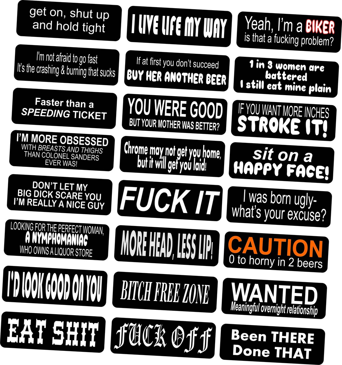 Motorcycle Helmet Stickers 24 Pack Funny Rude Helmet Stickers - Etsy