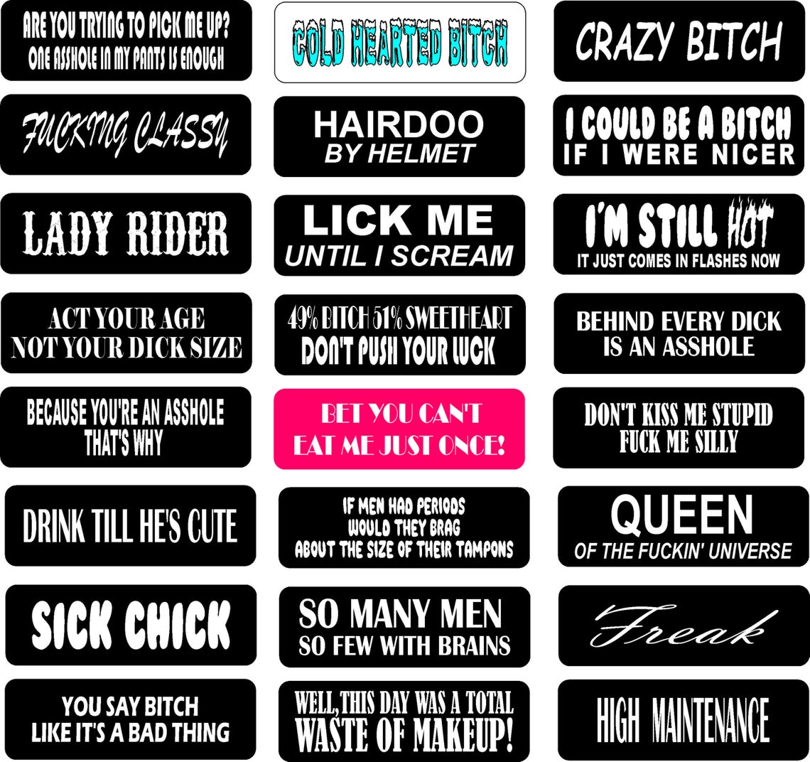 Motorcycle Helmet Stickers 12 Pack Funny Rude Helmet Stickers - Etsy Canada