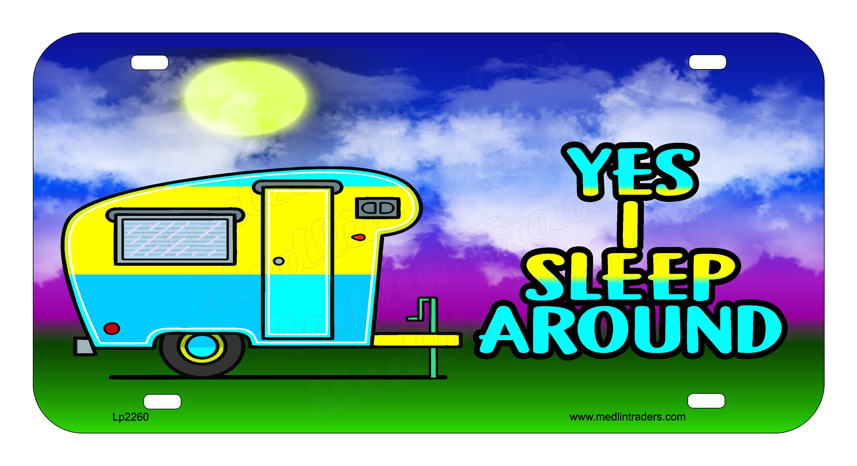 Funny Camper I Sleep Around Front Novelty License Plate LP2260 Etsy UK