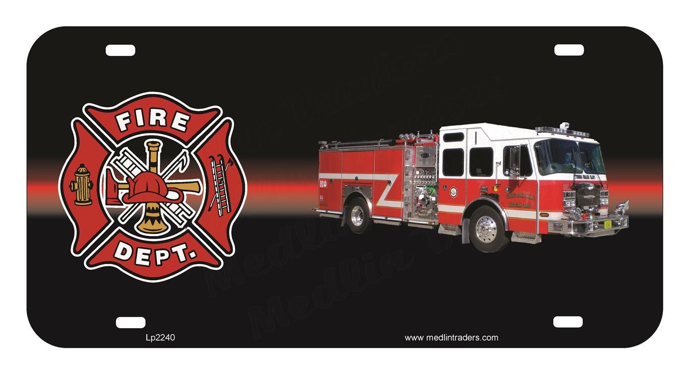 Fire Department With Fire Truck Front Novelty License Plate Etsy UK