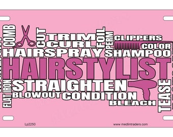 Hairstylist Word Art Front Novelty License Plate LP2250