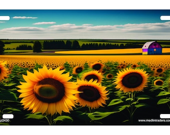 Field of Sunflowers Novelty Front License Plate LP2430