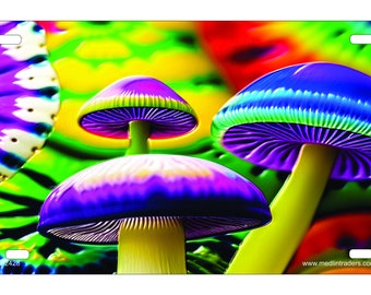 Psychedelic Mushroom Novelty Front License Plate LP2428