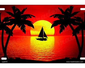 Sailboat in the Sunset Novelty Front License Plate LP2210