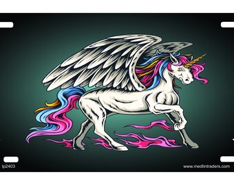 Winged Unicorn Novelty Front License Plate LP2403