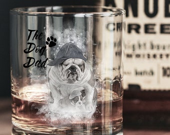 Custom Portrait Whiskey Drinkware Personalized Gift for Him Unique Gift  Pet Portrait Gift for Pet Lover Gift For Dad Gift for Husband