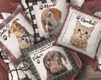 Custom Dog Pillow, Personalized Dog Pillow, Custom Pet Pillow, Cat Pillow Cover, Pet Memorial, Pet Loss Gift, Dog Lovers Gift, Dog Memorial