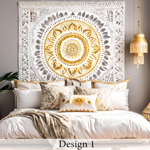 Watercolor Mandala Tapestry Wall Hanging for Bedroom Indian Living Room Aesthetic Tapestries Hippie Bohemian Tapestry Wall Decor Home Decor