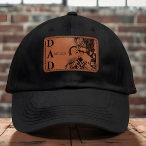 Fathers Day Gift From Kids Hat For Dad Personalized Grandpa Gift for Dad New Dad Son Gift from Daughter From Son Leather Accessories for Him