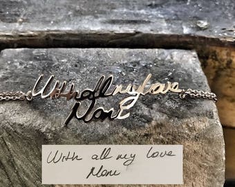 Handwriting Bracelet, Signature Bracelet, Custom Gifts, Memorial