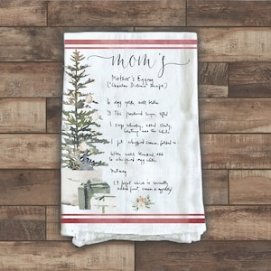 Handwritten recipe tea Towel Holiday Mom Personalized Gift for Her Gift for Women Grandma Hosting Host Kitchen Decor Custom Family Recipe