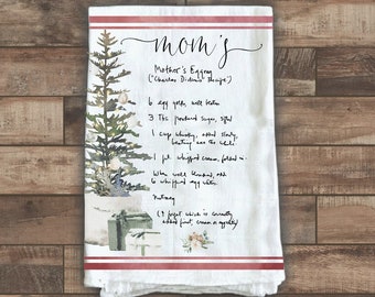 Handwritten recipe tea Towel Holiday Mom Personalized Gift for Her Gift for Women Grandma Hosting Host Kitchen Decor Custom Family Recipe