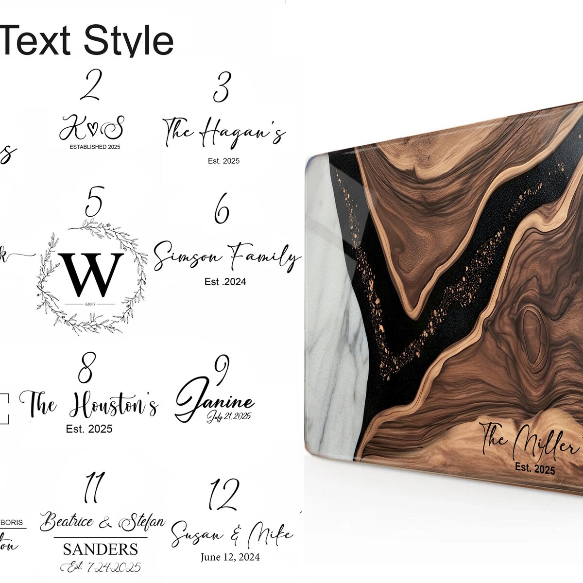 Personalized Glass Charcuterie Board Marble Wood Look Cutting Board Custom Chopping Board Realtor Kitchen Decor Closing Gift - Etsy