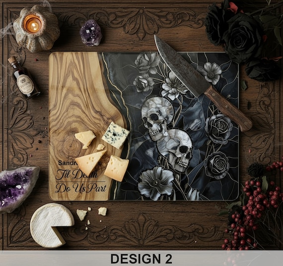 Personalized Glass Charcuterie Board Till Death Gift Wedding Gift for Couple  Engagement Anniversary Wood Marble Look Custom Cutting Board