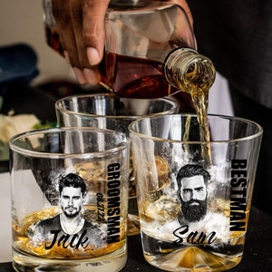 Personalized Groomsmen Gift Whiskey Glass Groomsmen Proposal Gifts Best Man Rocks glasses Bachelor Party Gifts Bachelorette Party Favors