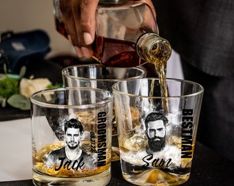 Personalized Groomsmen Gift Whiskey Glass Groomsmen Proposal Gifts Best Man Rocks glasses Bachelor Party Gifts Bachelorette Party Favors