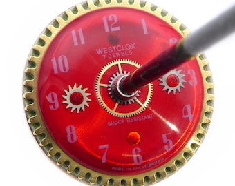 Vintage Timepiece Support Spindle No.197 - Tahkli Size & Style - c.1970 Westclox Watch Dial - Free Shipping (US Only)