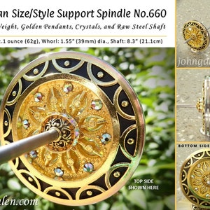 Tibetan Style Support Spindle No.660 Golden Alloy Pendants, Crystals, Un-coated Steel Shaft FREE SHIPPING US Only image 1