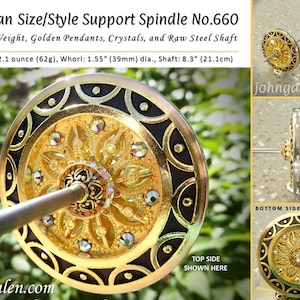 Tibetan Style Support Spindle No.660 Golden Alloy Pendants, Crystals, Un-coated Steel Shaft FREE SHIPPING US Only image 1