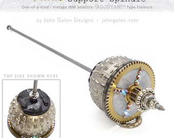 Support Spindle No.678 - Vida's Vintage IBM Selectric Typeball - ADJUTANT Font - Metallic Silver Shaft