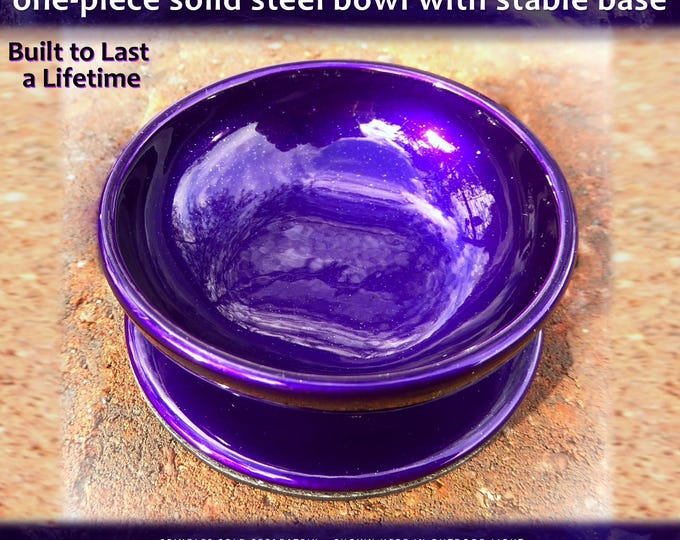 Support Bowl for Spinning: One-Piece Solid Steel Bowl with Stable Base - in Illusion Purple