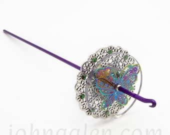RESERVED for Herman - Drop Spindle No.237 - Floating Rainbow Butterfly