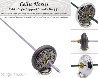 Tahkli Support Spindle No. 552 - Cast Iron and Celtic Horses - FREE SHIPPING