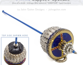 Support Spindle No.678 - Vida's Vintage IBM Selectric Typeball - ORATOR - Royal Blue Shaft