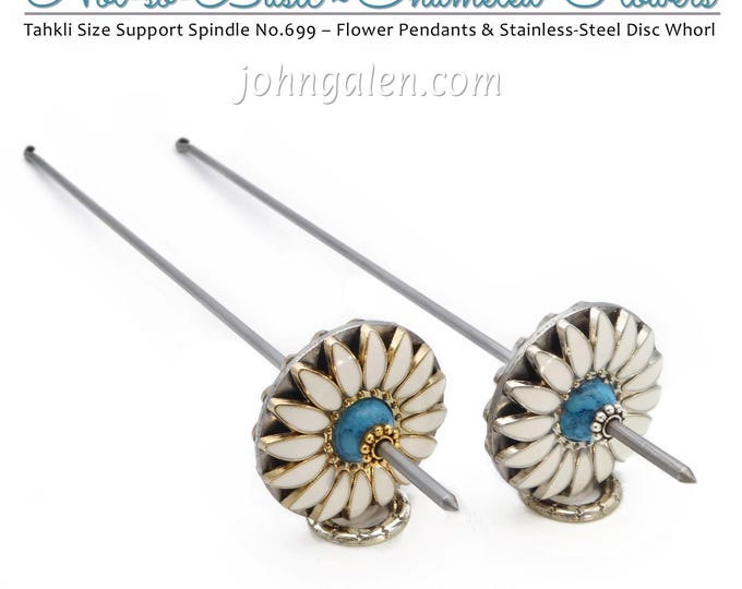 Tahkli Support Spindle No.699 - Not-so-Basic Enameled Flowers - in Silver or Gold